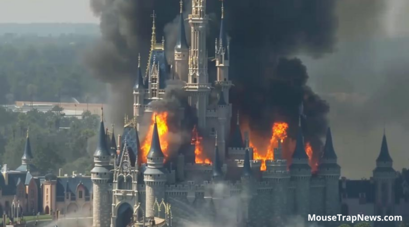 Cinderella Castle Fire, courtesy Mouse Trap News